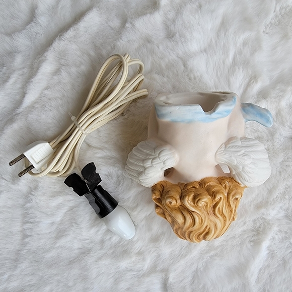 Vintage Porcelain Bisque 6" Cherub Angel Night Light Tilso-Norcrest-Lefton-Ardco - Picture 13 of 13
